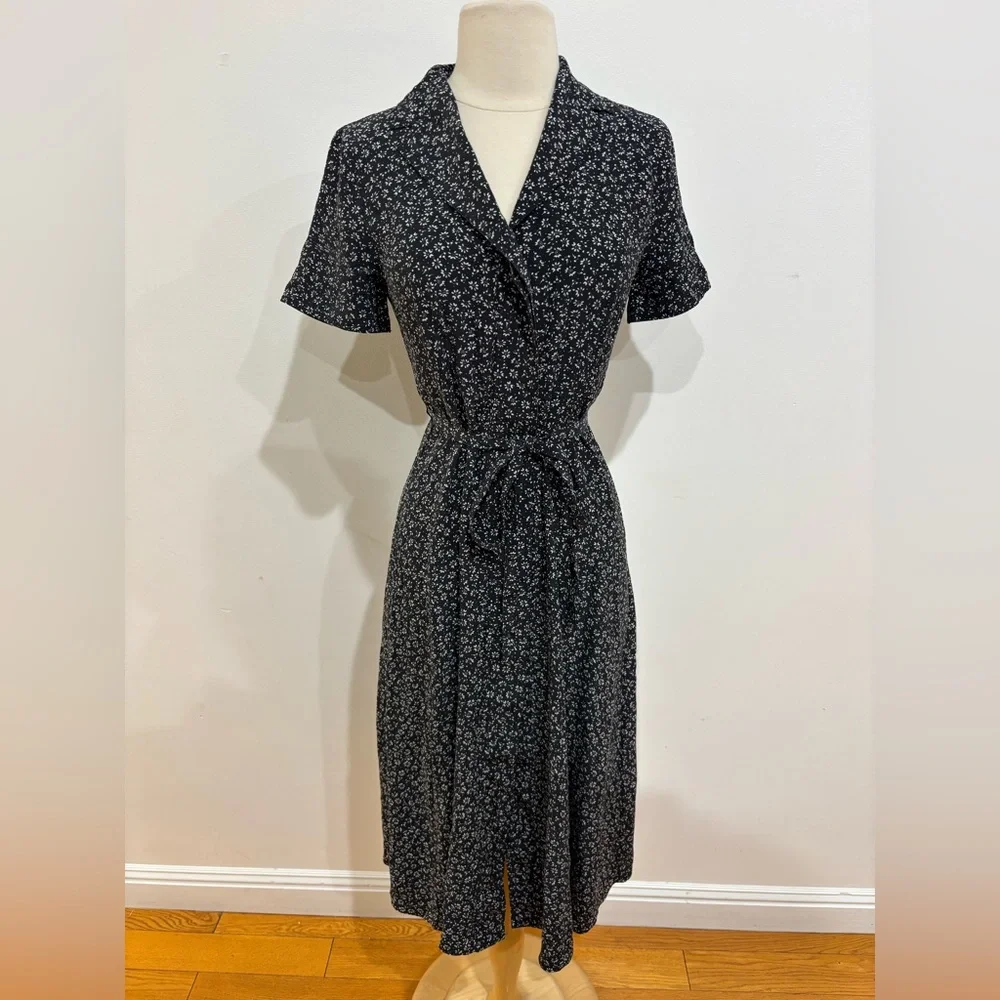 Club Monaco Open Neck Silk Shirt Dress, Size: XS - Picture 4 of 12